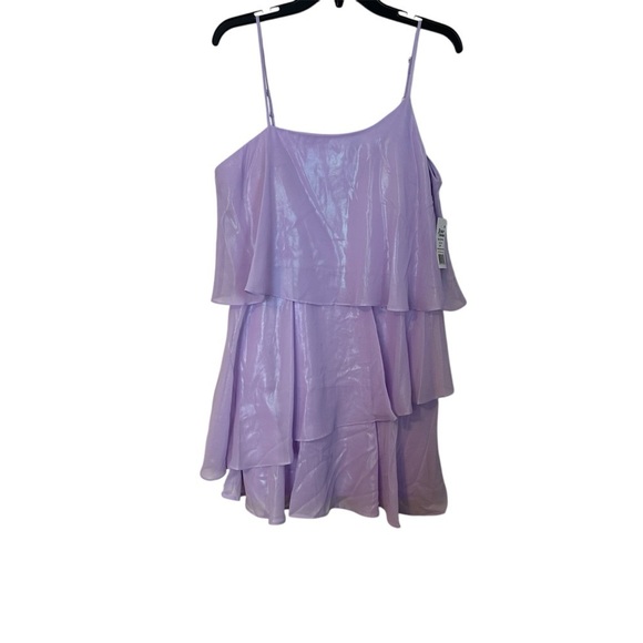 Dear Moon Dress Satin Lavender Tiered Ruffle Mini Fairy Prom Wedding Size 13 - Picture 1 of 12